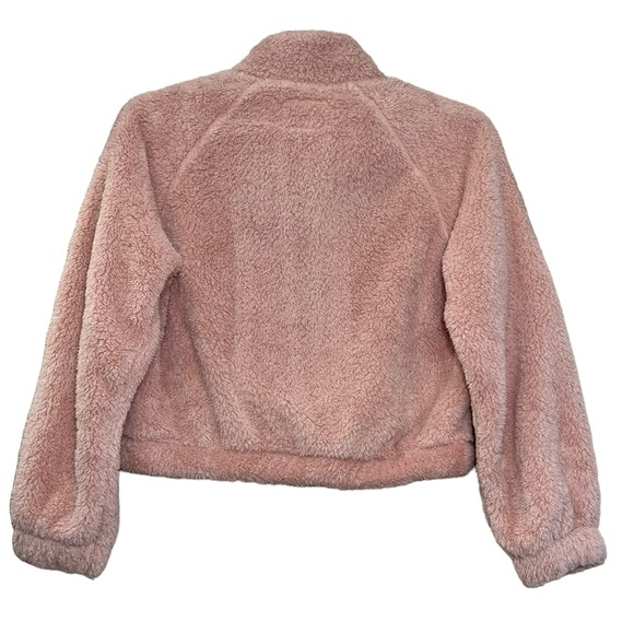 NWT Aeropostale pink warm fuzzy teddy faux fur crop jacket top size small - Picture 6 of 8